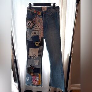 BDG Multicolor Patchwork Flare Jeans